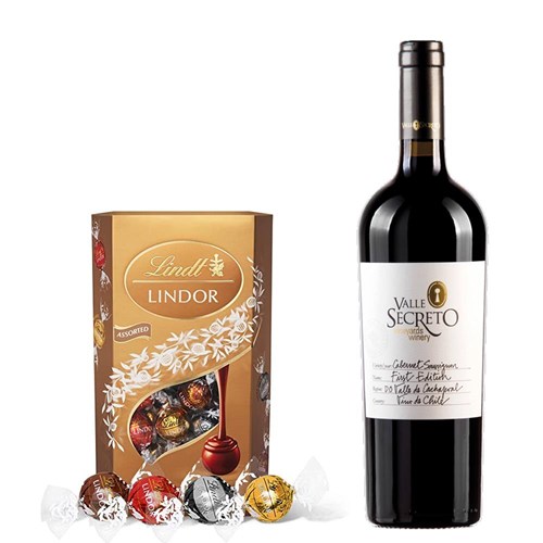 Valle Secreto First Edition Cabernet Sauvignon 75cl Red Wine With Lindt Lindor Assorted Truffles 200g